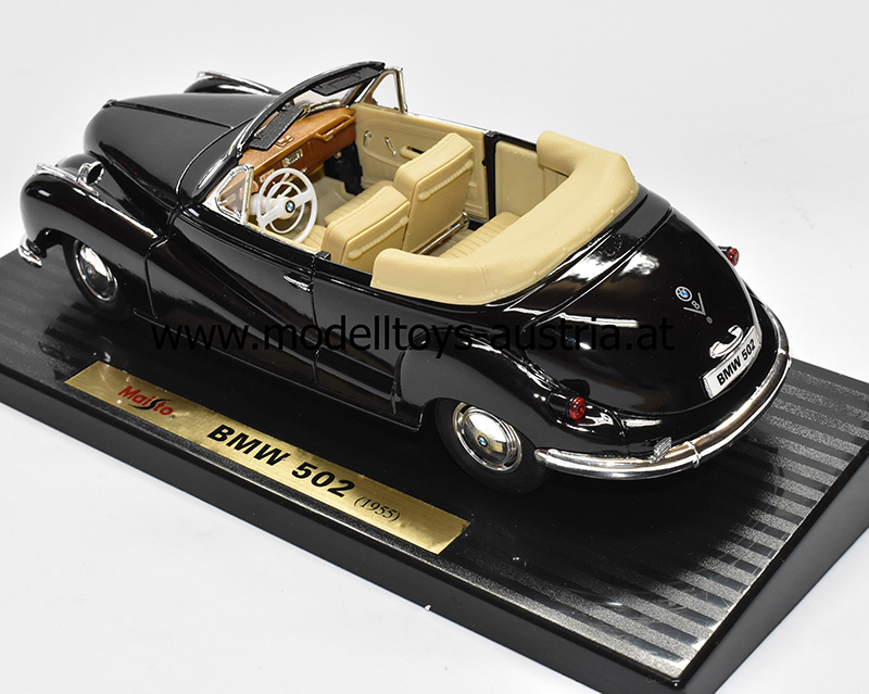 BMW 502 Cabrio Barockengel V8 1952 - 1964 schwarz 1:18 Maisto