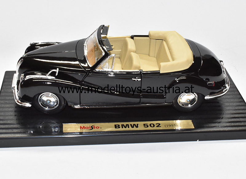 BMW 502 Cabrio Barockengel V8 1952 - 1964 schwarz 1:18 Maisto