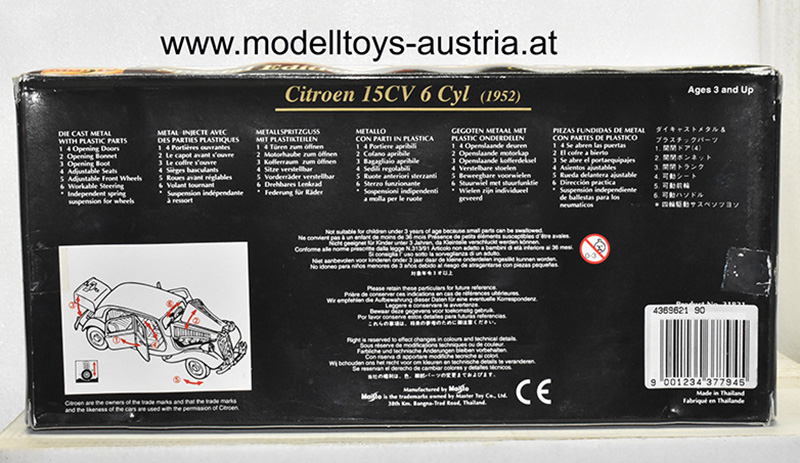 Citroen Traction Avant 15 CV 6 Zylinder 1952 schwarz 1:18