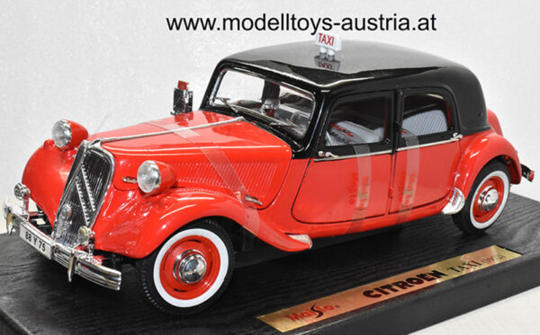 Citroen Traction Avant 15 CV 6 Zylinder 1952 TAXI rot / schwarz 1:18