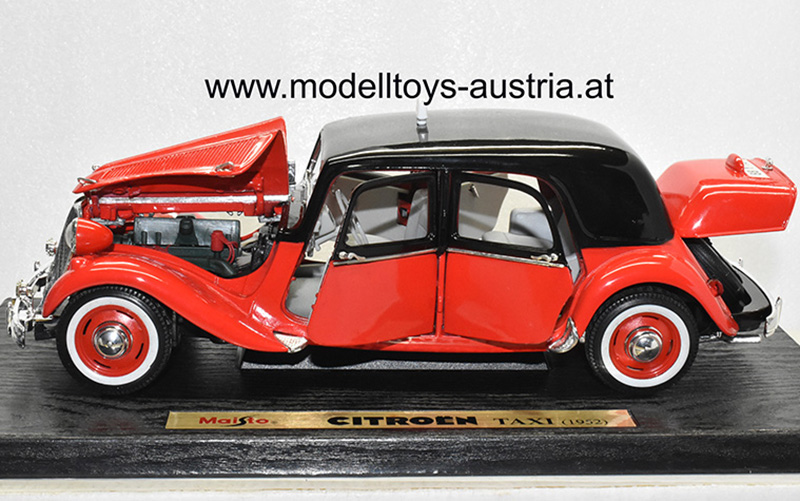 Citroen Traction Avant 15 CV 6 Zylinder 1952 TAXI rot / schwarz 1:18