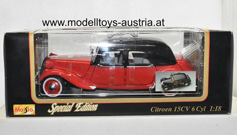 Citroen Traction Avant 15 CV 6 Zylinder 1952 TAXI rot / schwarz 1:18