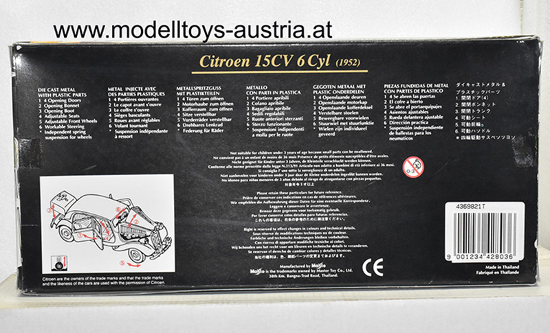 Citroen Traction Avant 15 CV 6 Zylinder 1952 TAXI rot / schwarz 1:18