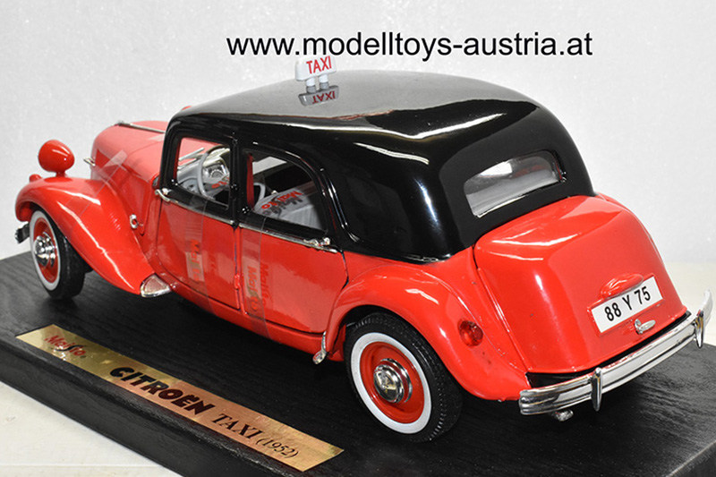 Citroen Traction Avant 15 CV 6 Zylinder 1952 TAXI rot / schwarz 1:18