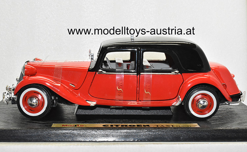 Citroen Traction Avant 15 CV 6 Zylinder 1952 TAXI rot / schwarz 1:18
