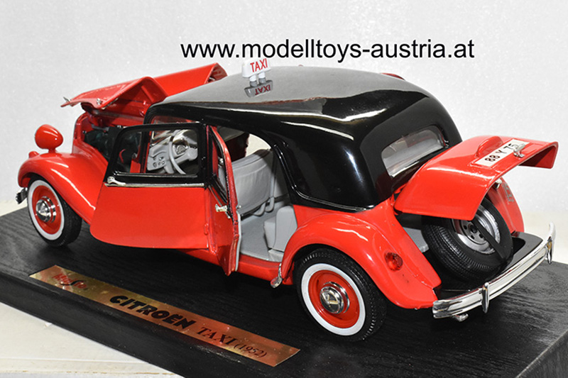 Citroen Traction Avant 15 CV 6 Zylinder 1952 TAXI rot / schwarz 1:18