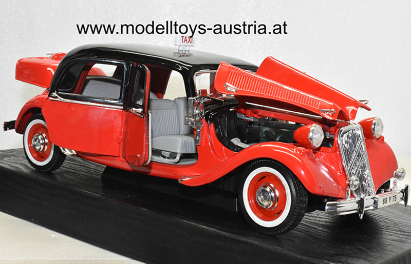 Citroen Traction Avant 15 CV 6 Zylinder 1952 TAXI rot / schwarz 1:18