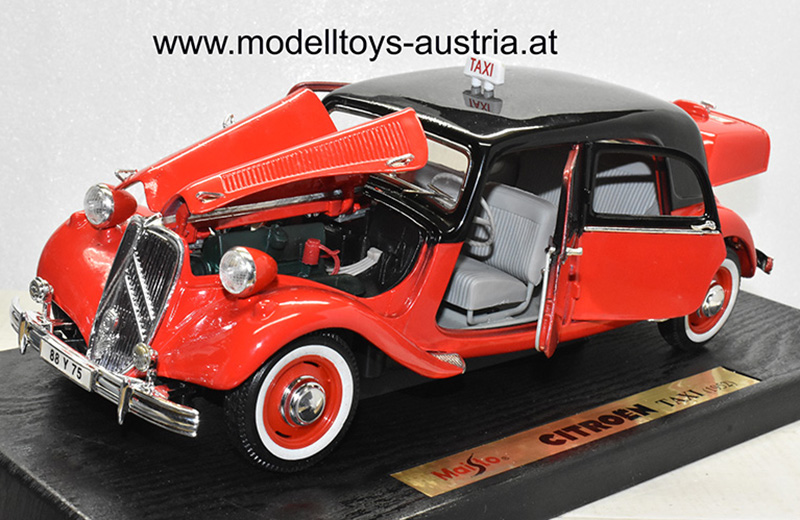 Citroen Traction Avant 15 CV 6 Zylinder 1952 TAXI rot / schwarz 1:18