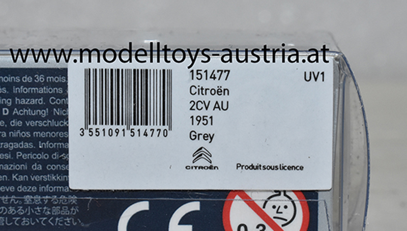 Citroen 2CV AU 1951 grau 1:87 H0
