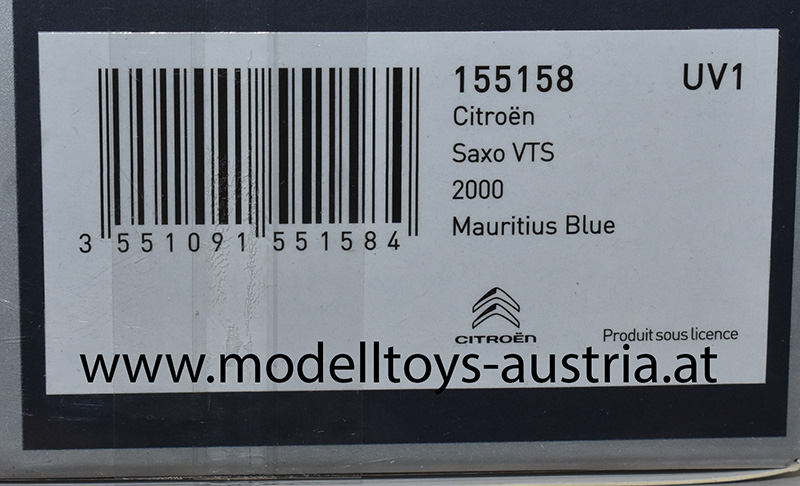 Citroen Saxo VTS 2000 blau 1:43