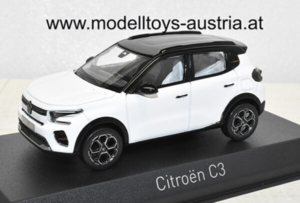 Citroen C3 Limousine 2024 weiss mit schwarzem Dach 1:43
