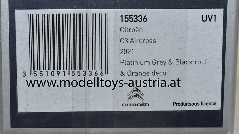 Citroen C3 Aircross Limousine 2021 grau / schwarz 1:43