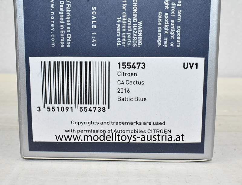 Citroën C4 Cactus 2016 baltic blau 1:43