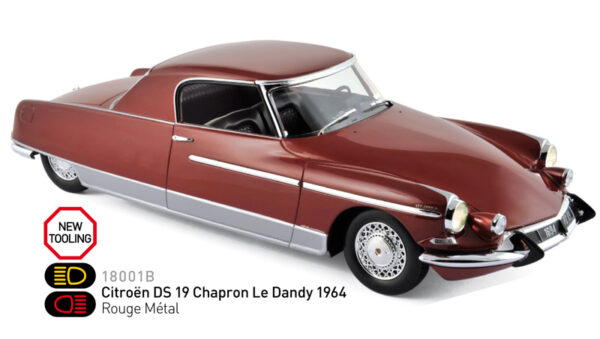 Citroen DS19 DS 19 Coupe CHAPRON Le Dandy 1964 rot metallik 1:18