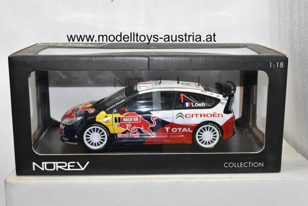 Citroen C4 WRC 2009 Rally Sieger England LOEB / ELENA Red Bull 1:18