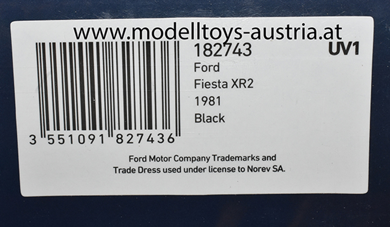 Ford Fiesta I XR2 1981 schwarz 1:18