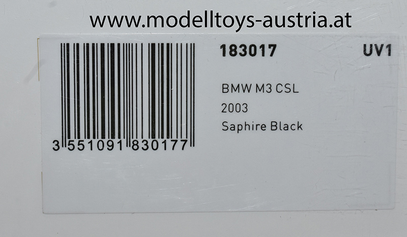 BMW E46 Coupe M3 CSL 2003 schwarz 1:18