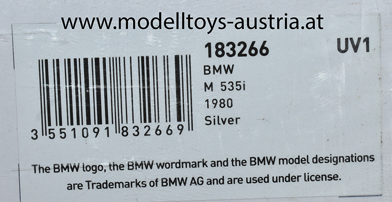 BMW E12 Limousine M 535i 1980 silber 1:18