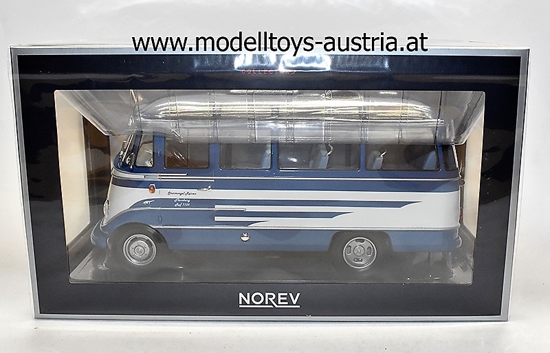Mercedes Benz O319 Bus 1957 blau / beige 1:18