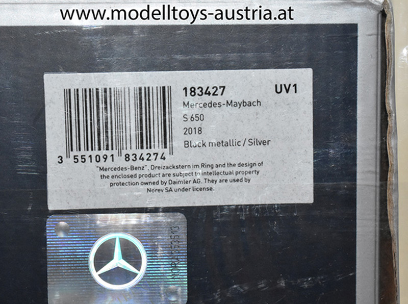 Mercedes Maybach S650 X222 Limousine 2018 schwarz metallik silber 1:18