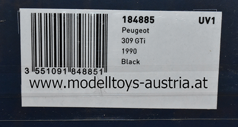 Peugeot 309 Limousine GTI 1990 schwarz 1:18