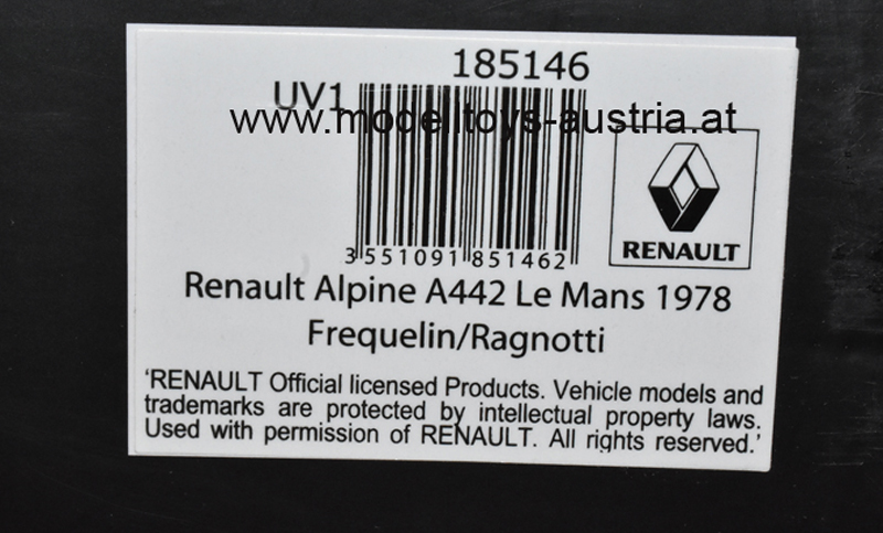 Renault Alpine A442 1978 Le Mans Frequelin / Ragnotti 1:18