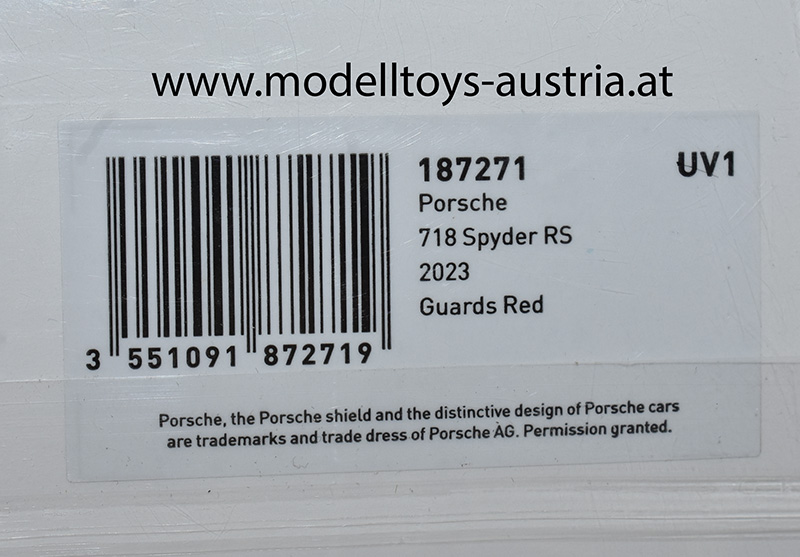 Porsche 718 Boxster 982 Spyder RS Cabrio 2023 rot 1:18