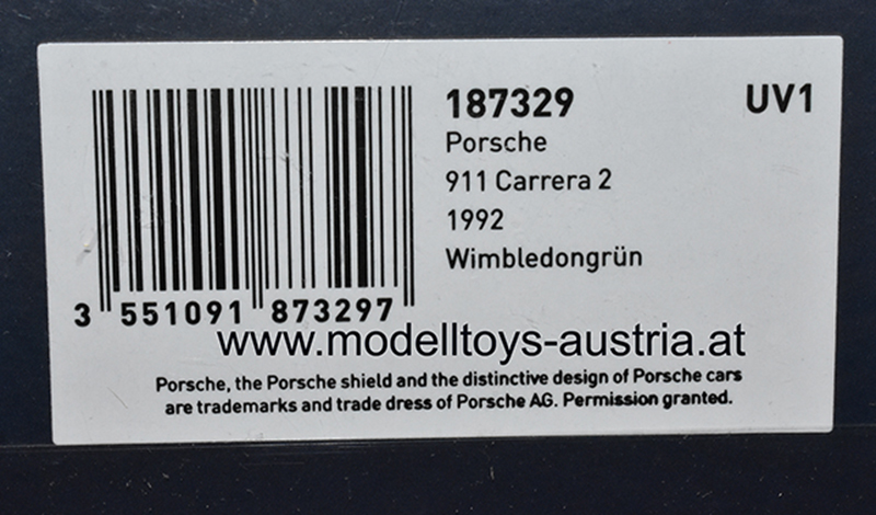 Porsche 911 964 Coupe Carrera 2 1992 Wimbledon grün 1:18