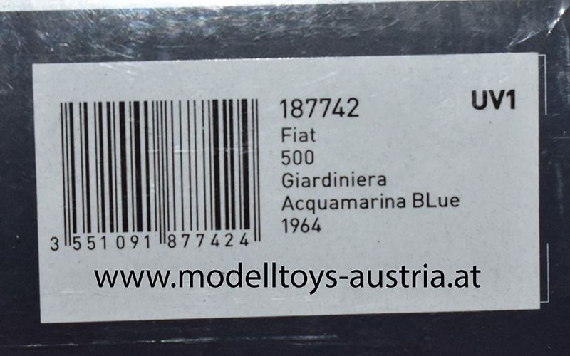 Fiat 500 GIARDINIERA Kombi 1964 Acquamarina blau 1:18 Steyr Puch 700