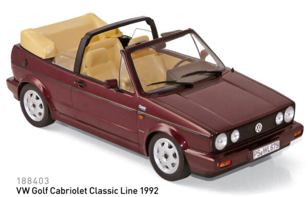 VW Golf I Golf 1 Cabrio 1992 Classic Line weinrot metallik 1:18
