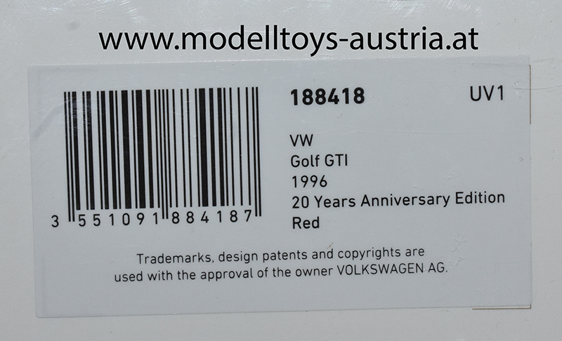 VW Golf III Golf 3 Limousine GTI 1996 rot metallik 1:18