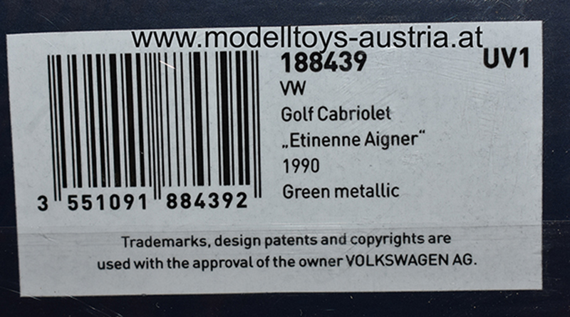 VW Golf I Golf 1 Cabrio 1990 Classic Line ETIENNE AIGNIER grün metallik 1:18