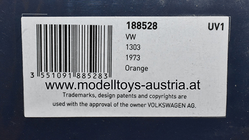 VW Käfer 1303 Limousine 1973 orange 1:18