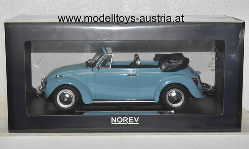 VW Käfer 1303 Cabrio 1973 hellblau 1:18