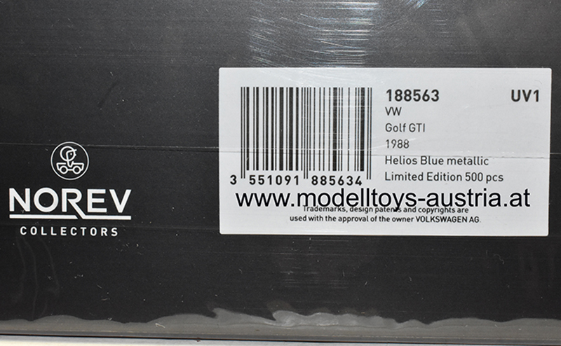 VW Golf II Golf 2 Limousine GTI 1988 Helios blau metallik 1:18