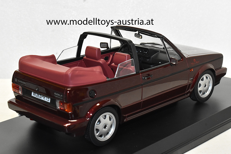 VW Golf I Golf 1 Cabrio Etienne Aigner 1990 bordeaux rot metallik 1:18