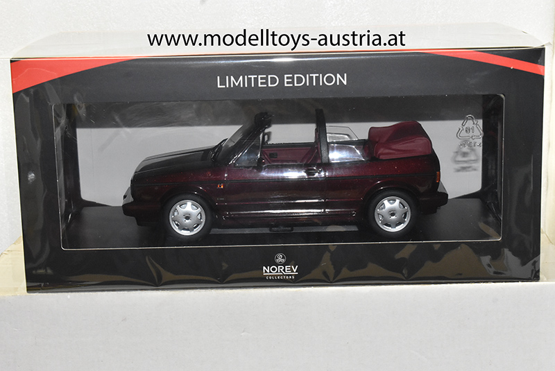 VW Golf I Golf 1 Cabrio Etienne Aigner 1990 bordeaux rot metallik 1:18