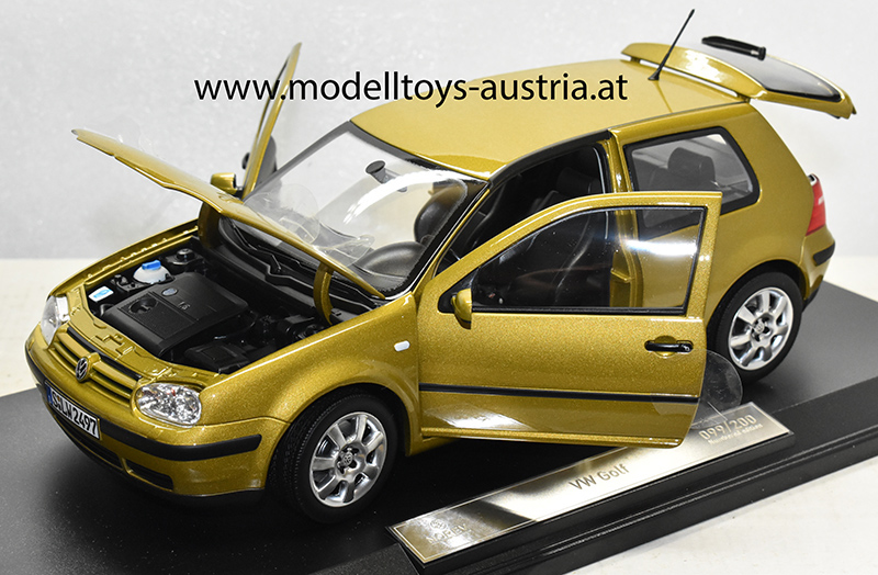 VW Golf IV Golf 4 Limousine GTI 1998 gelb metallik 1:18 Sondermodell