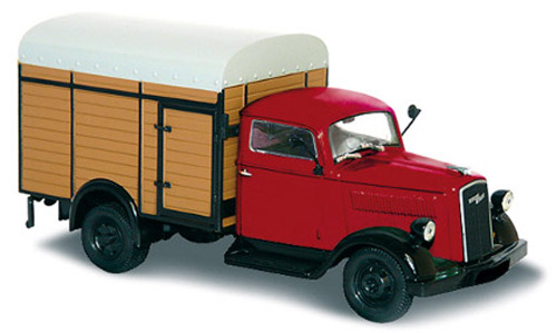 Opel Blitz 1949 Viehtransporter rot / schwarz 1:43