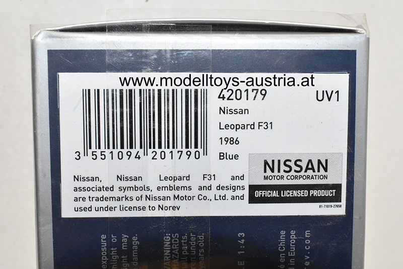 Nissan Leopard F31 Coupe 1986 blau 1:43