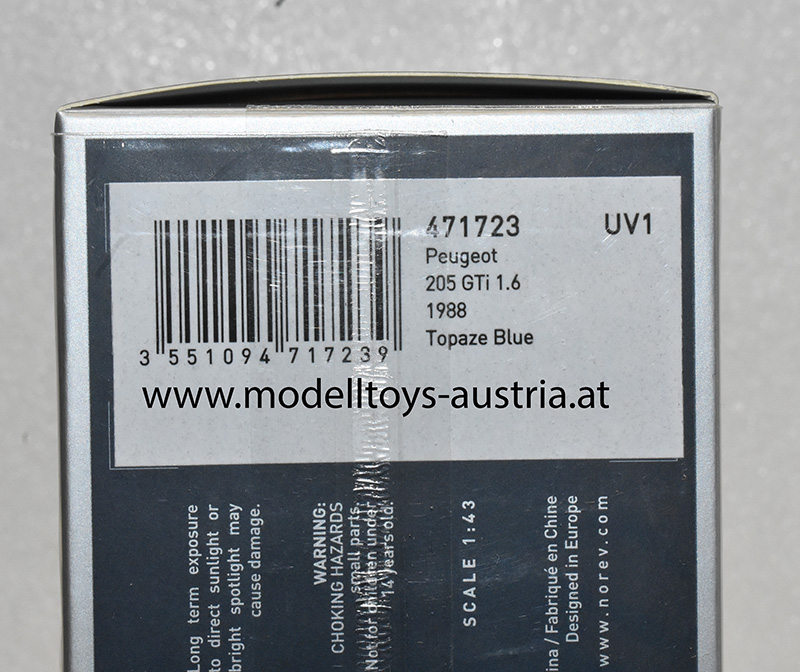 Peugeot 205 GTi 1988 blau 1:43