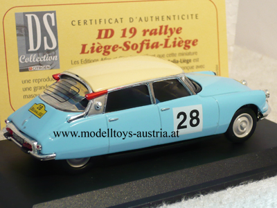 Citroen DS19 DS 19 Limousine ID19 1962 Rally Liege - Sofia 1:43