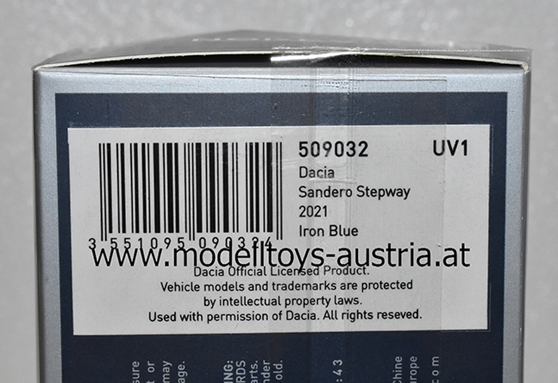 Dacia Sandero Stepway SUV 2021 iron blau 1:43