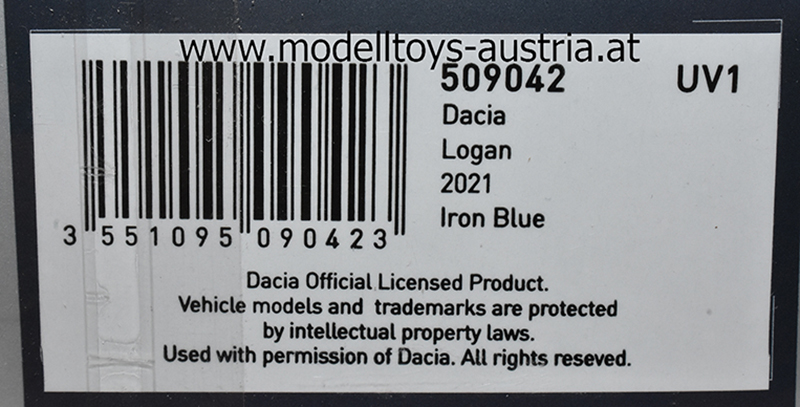 Dacia Logan Limousine 2021 iron blau 1:43