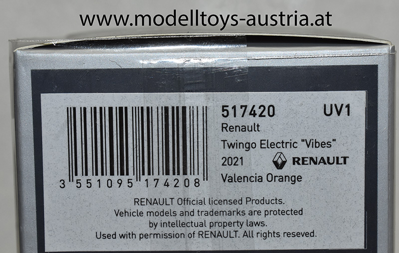Renault Twingo Electric Vibes 2021 orange 1:43