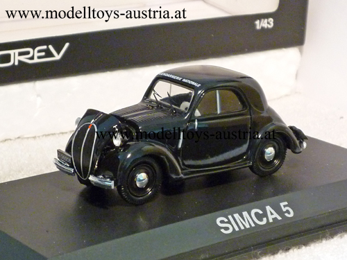 Simca 5 Coupe 1945 GENDARMERIE NATIONALE Polizei 1:43