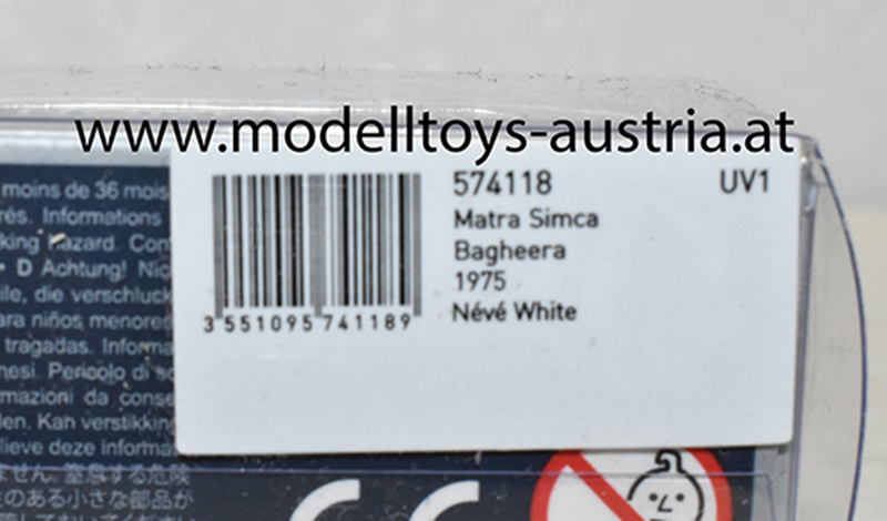 Matra Simca Bagheera Coupe 1975 weiss 1:87 HO