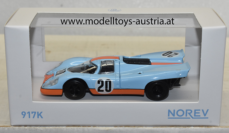 Porsche 917 K Kurzcheck 1973 Gulf blau / orange 1:43