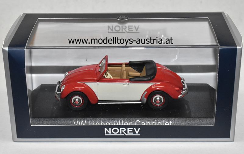 VW Käfer HEBMÜLLER Cabrio 1949 rot / creme 1:43