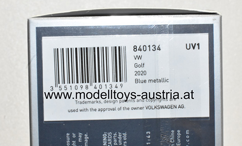 VW Golf VIII Golf 8 Limousine 2020 blau 1:43